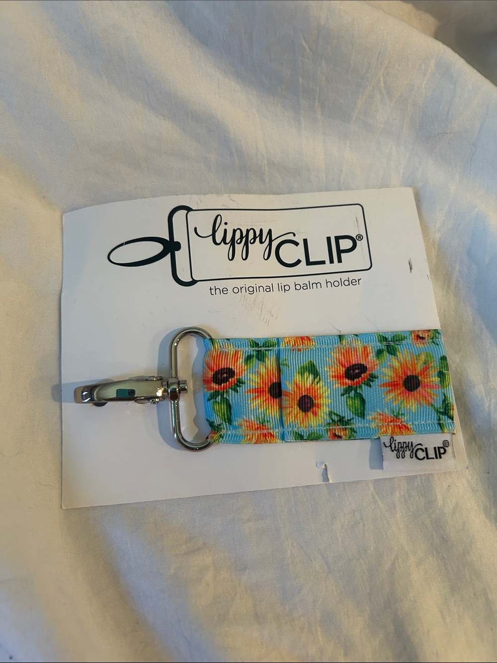 Floral Sunflower Lip Balm Holder - Blue